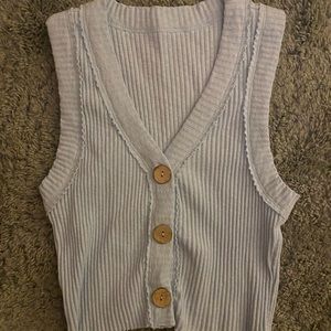 Baby blue ribbed tank top
